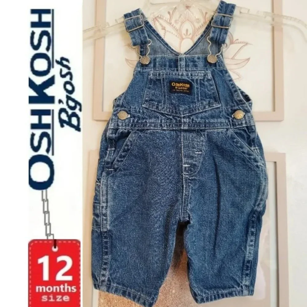 🎁10/$25- Classic Osh Kosh overall shorts, size 12 months